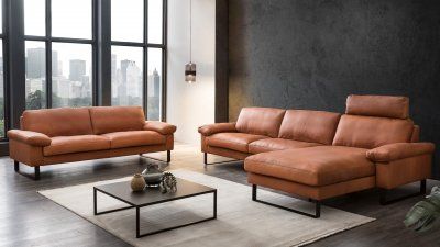 Vision Couch und Ecksofa Leder Cognac